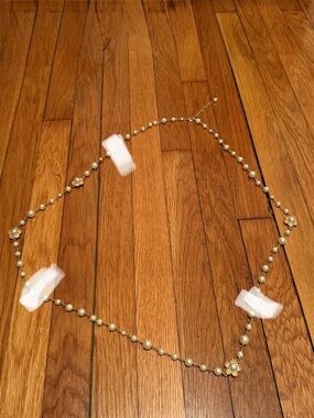 Gold-Tone Pearl Designer Inspired Long Necklace